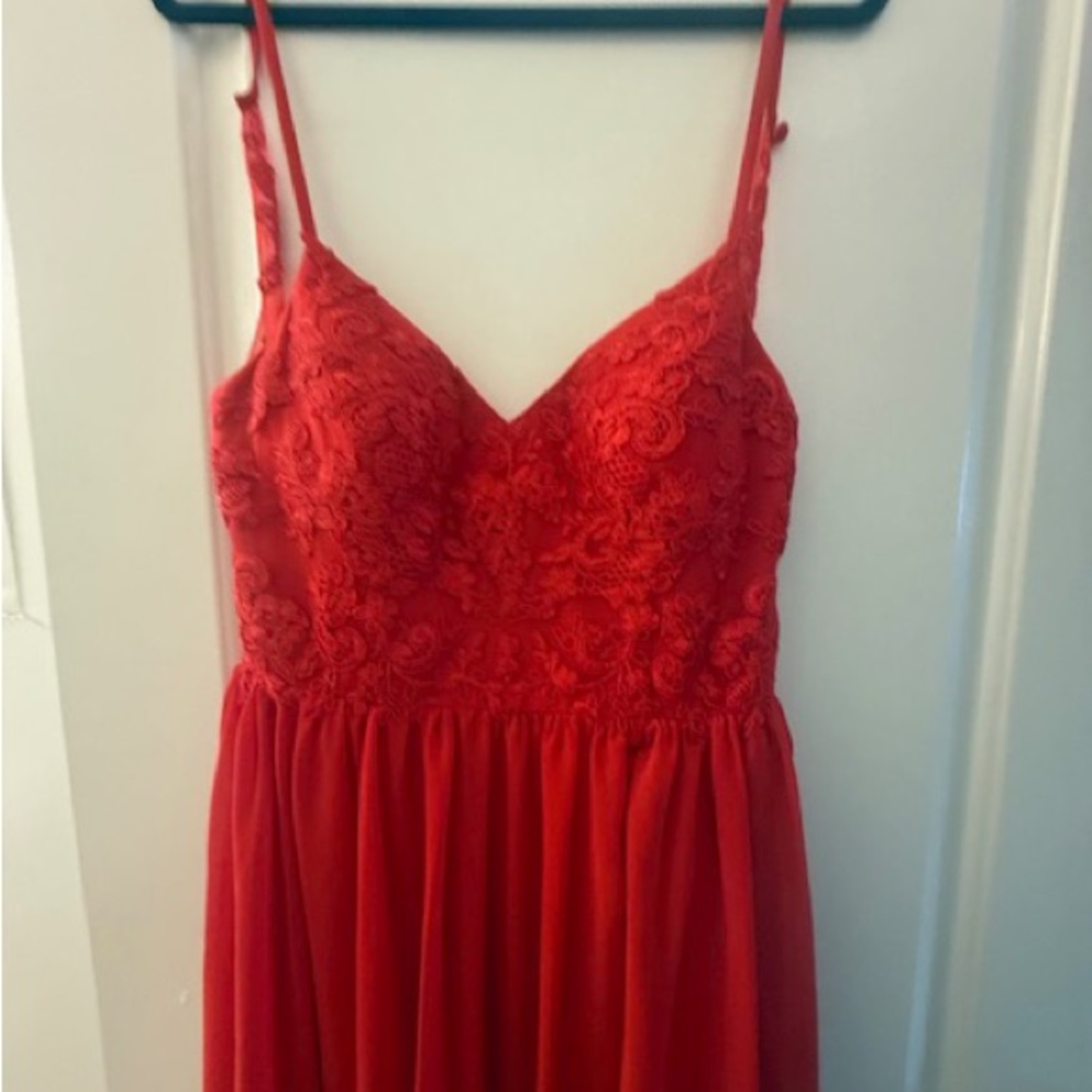 Azazie Red Spaghetti Strap Sundress for Weddings